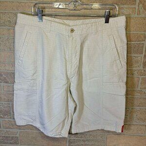 Tommy Bahama Relax Plaid Tencel Cotton Cargo Shorts Size 35